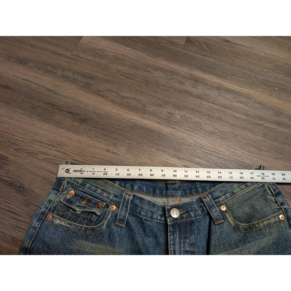 True Religion Joey Samurai Graphic Flare Jeans Mens 40x29 Twisted‎ Seam